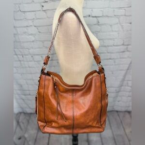 Faux Leather Satchel